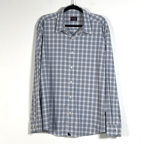 UNTUCKit Other - Untuckit Burklin Long Sleeve Shirt Mens Sz XXL Blue Plaid Button Up Stretch